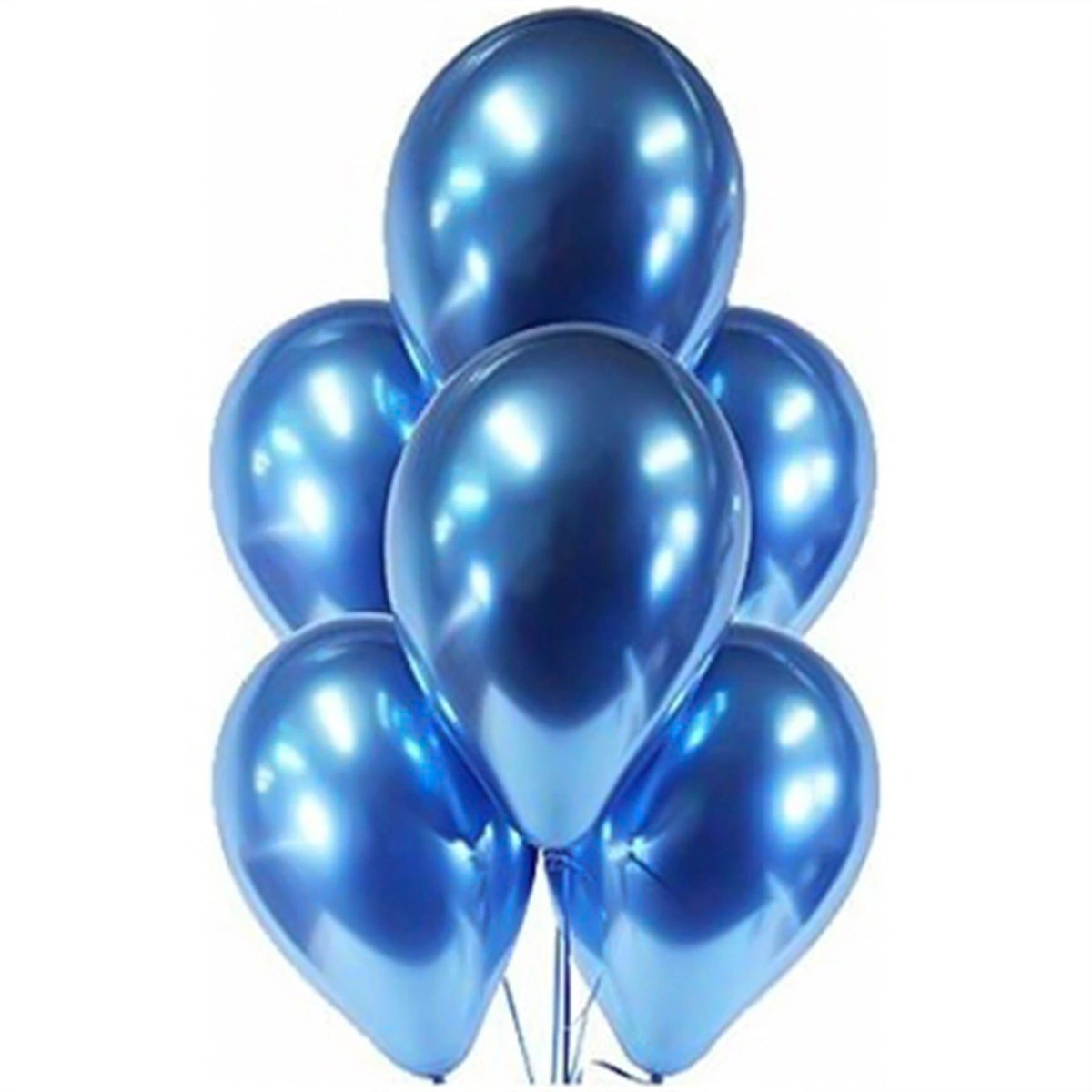 Balon Krom Renk Büyük 5'li - Mavi