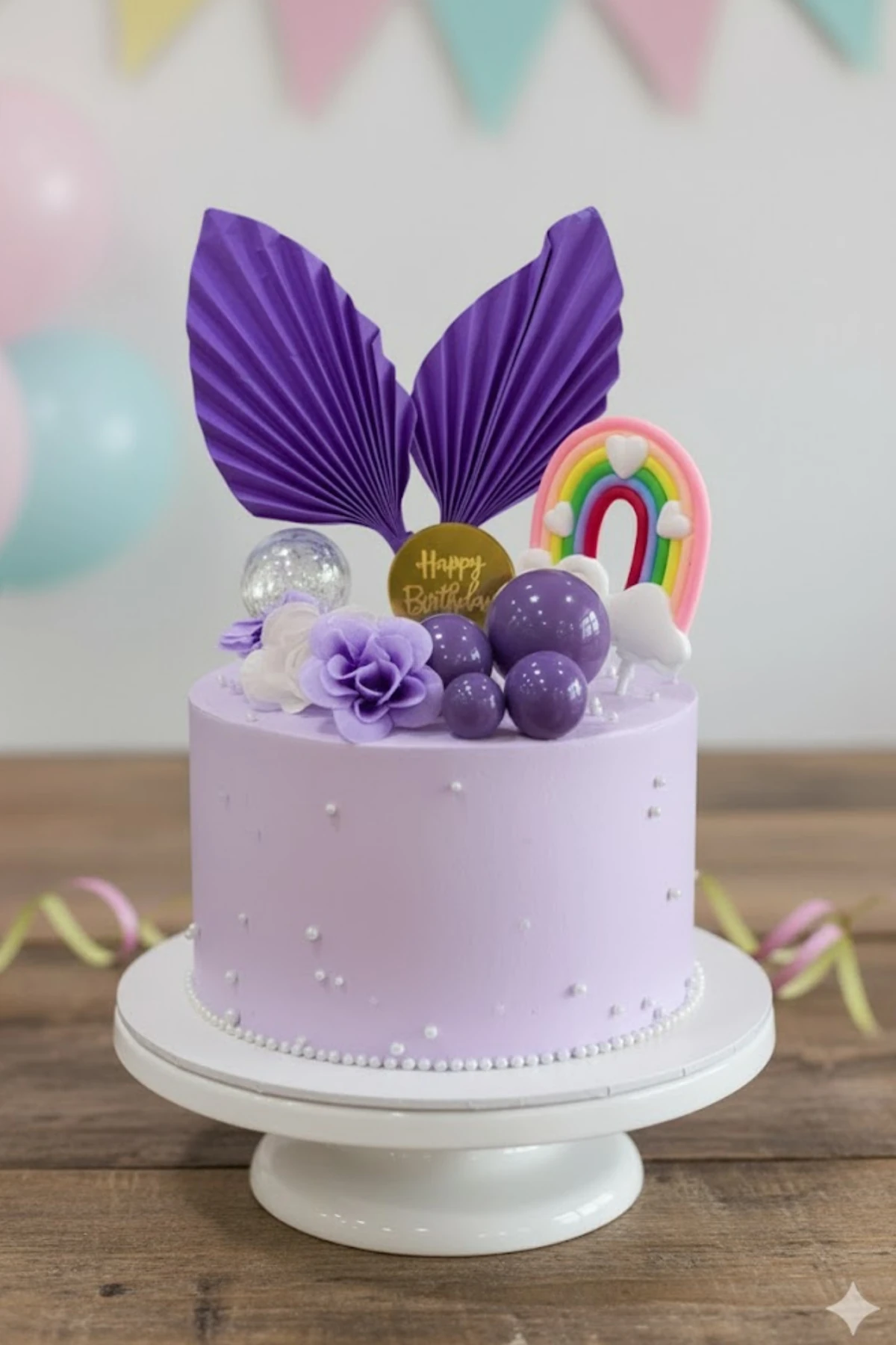 Pasta Üstü Yelpaze Süs Seti - Mor