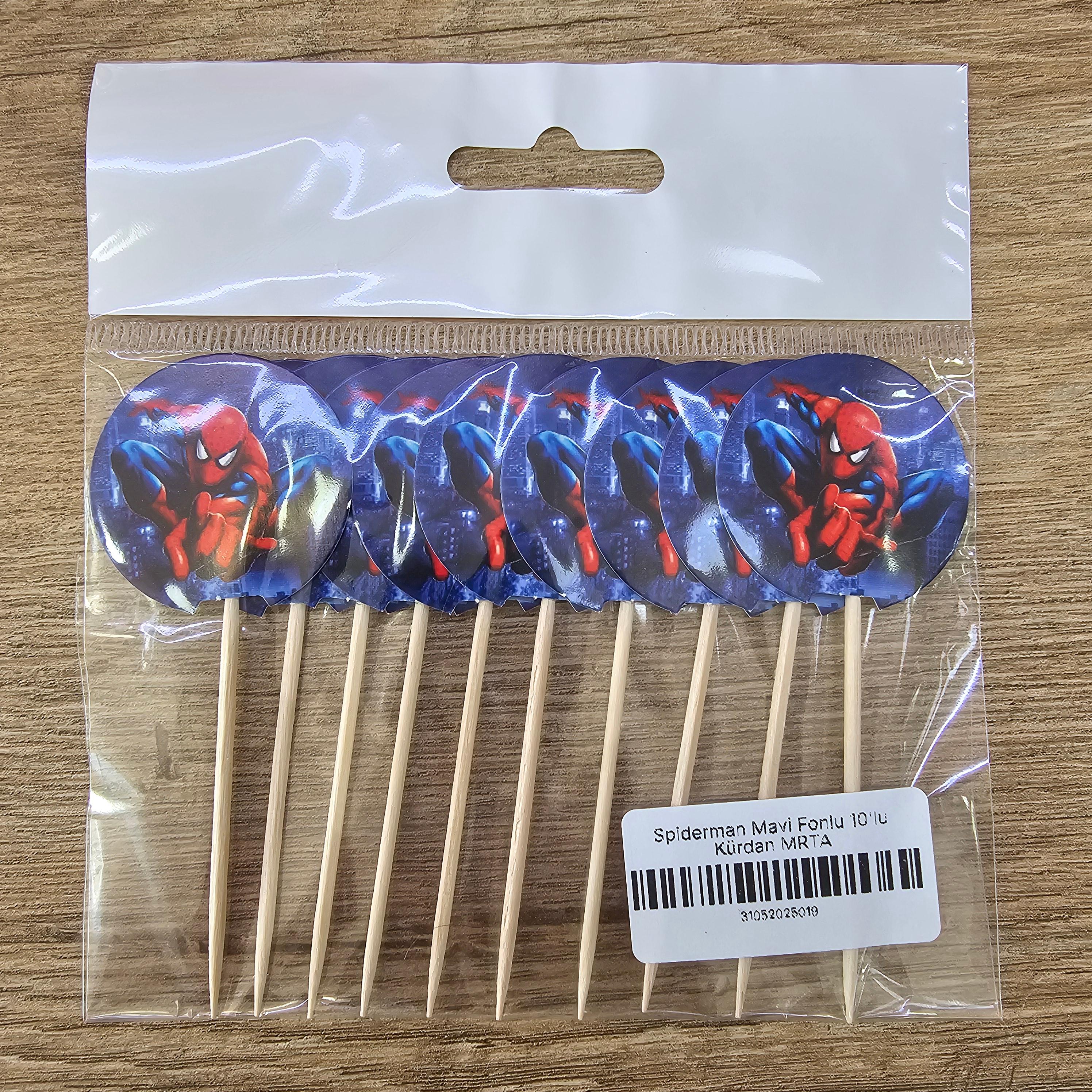 Spiderman Mavi Fonlu 10'lu Kürdan MRTA