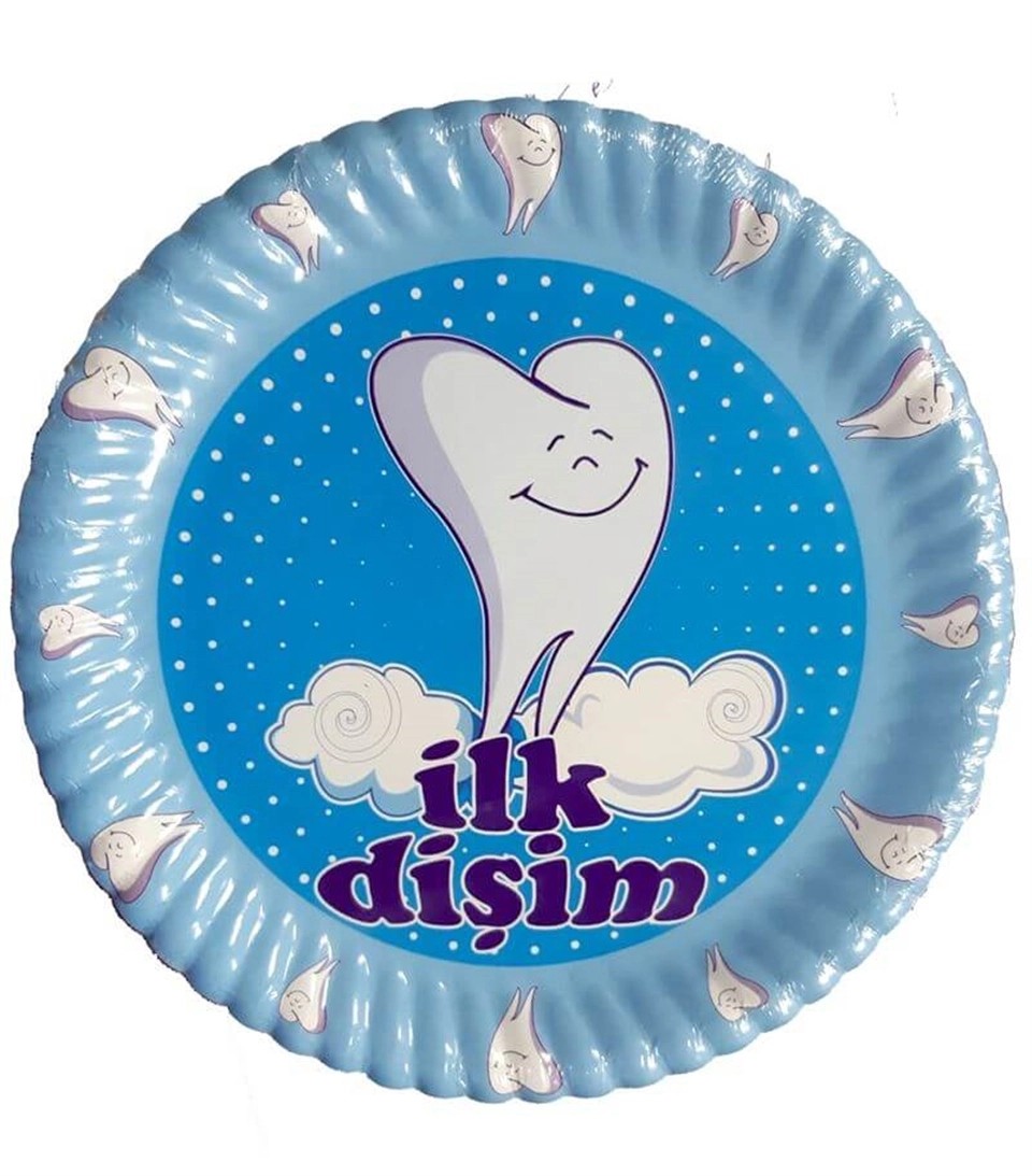 İlk Dişimm Mavi Tabak 8'li 23 Cm