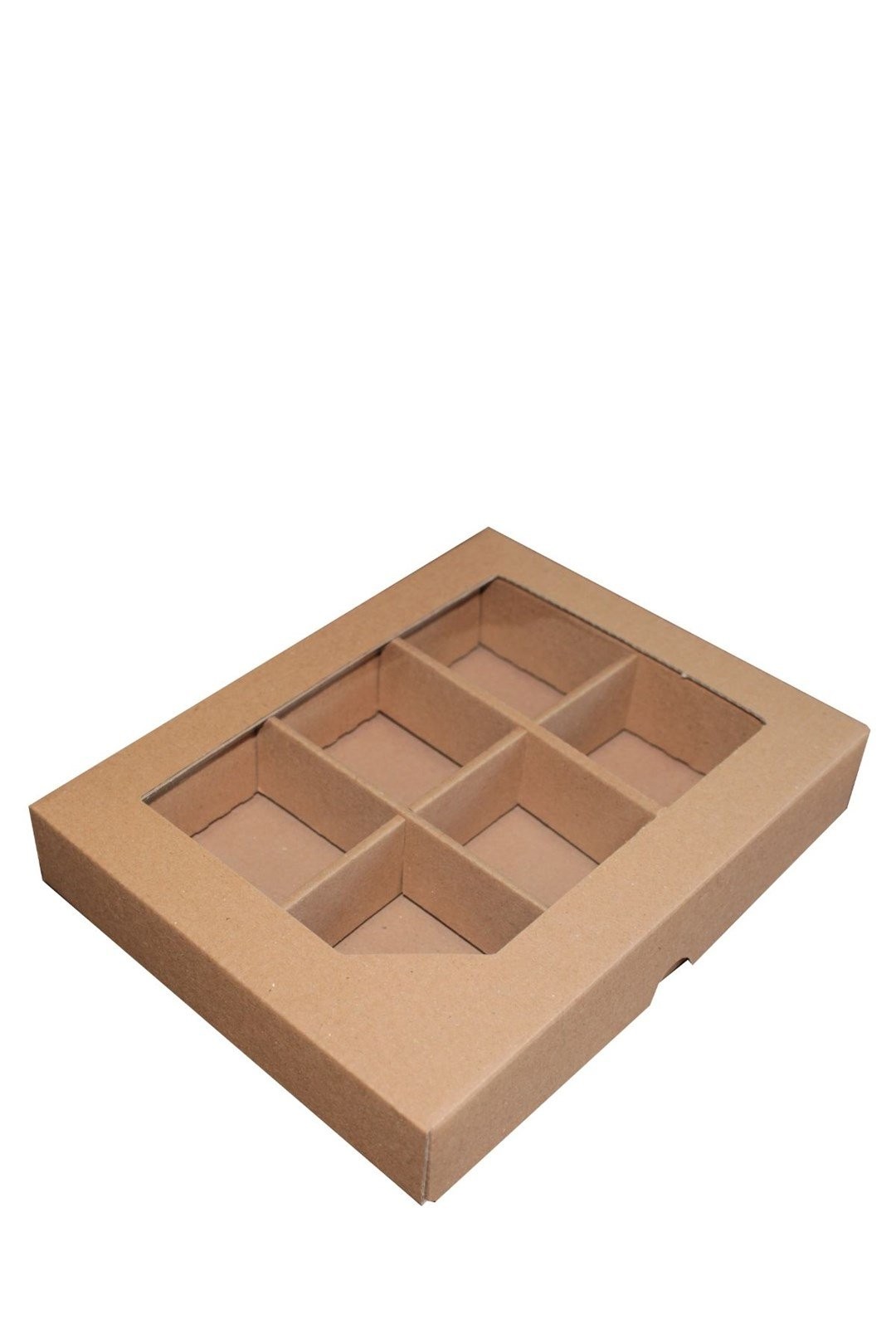 Çok Amaçlı Hediyelik Kutu 6 Bölmeli Kraft 20x16x3.5 Cm