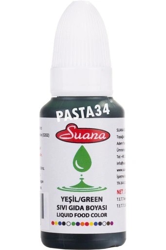 Suana Su Bazlı Sıvı Gıda Boyası 20 Gr - Yeşil