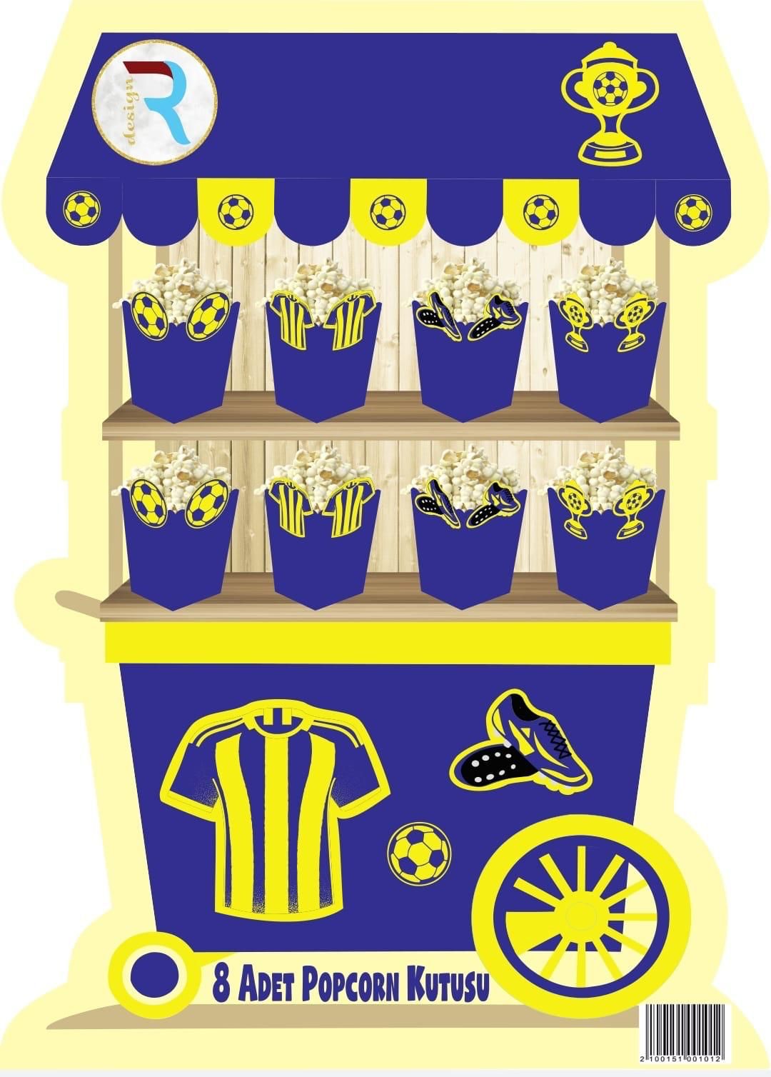 Popcorn Lüx Mısır Kutusu 8'li  - Fenerbahçe