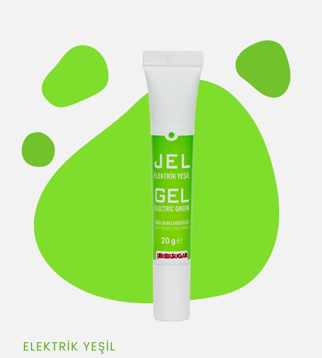 Şeker & Sugar Jel Gıda Boyası Tüp 20 Gr - Elektrik Yeşil