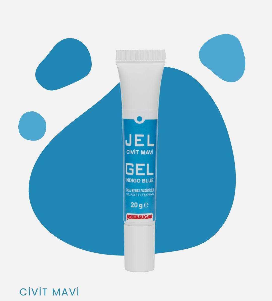 Şeker & Sugar Jel Gıda Boyası Tüp 20 Gr - Çivit Mavi