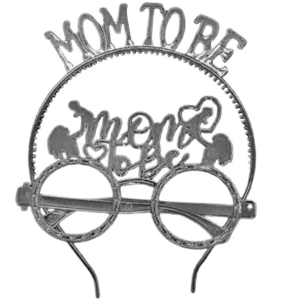 Mom to Be Gözlük Taç Set - Gümüş