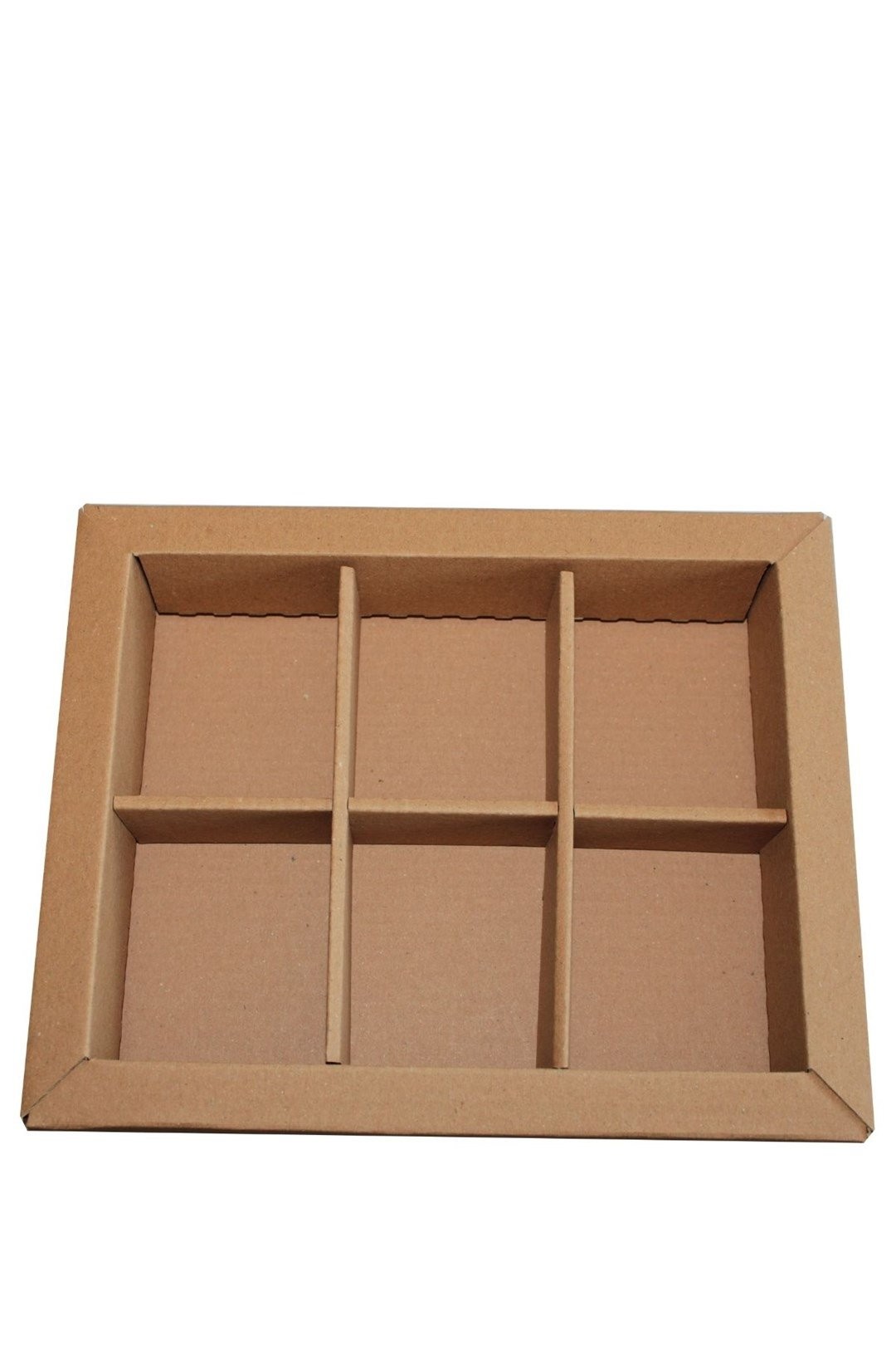 Çok Amaçlı Hediyelik Kutu 6 Bölmeli Kraft 20x16x3.5 Cm
