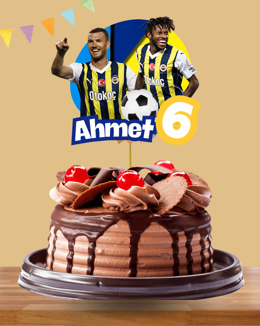 Fenerbahçe Kişiye Özel Pasta Üstü Süs Topper No 1