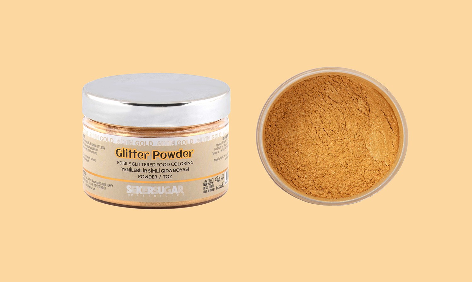 Şeker & Sugar Glitter Powder Metalik Yaldız Simli Gıda Boyası