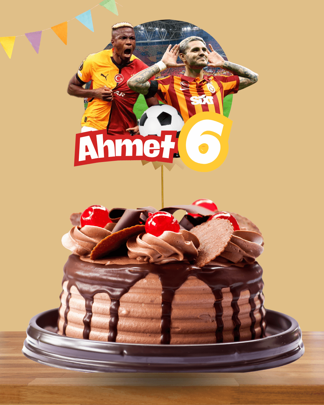 Galatasaray Kişiye Özel Pasta Üstü Süs Topper No 1