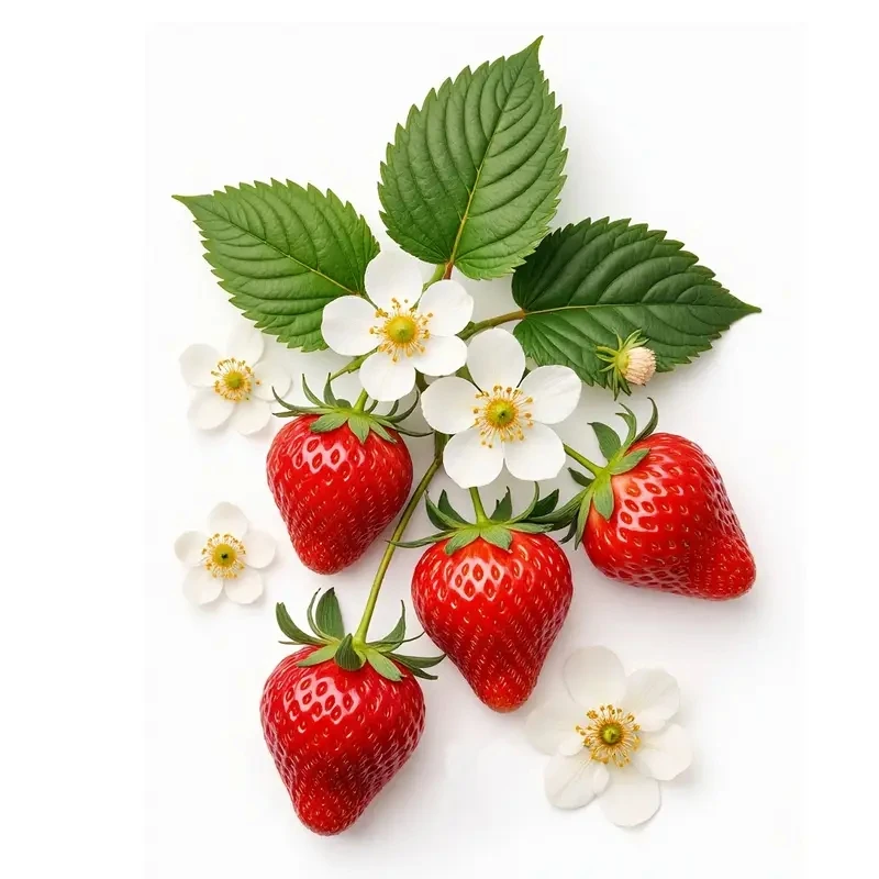 Çilekler ve Yapraklar Gıda Uyumlu Silikon Kalıp BZM46