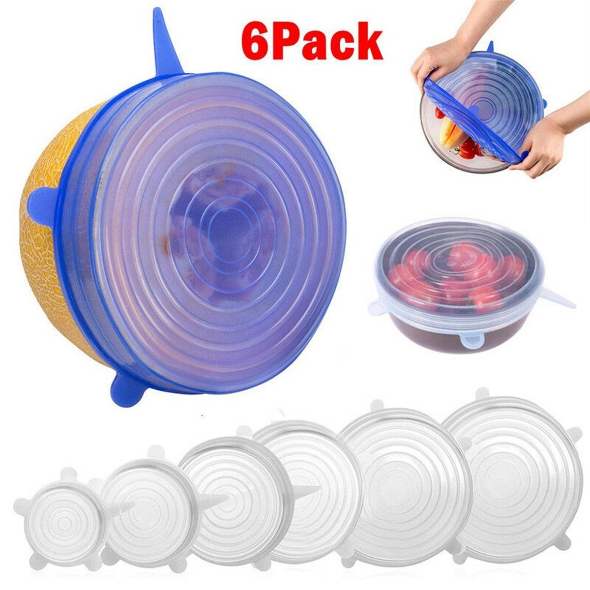 6'lı Silikon Streç Kapak