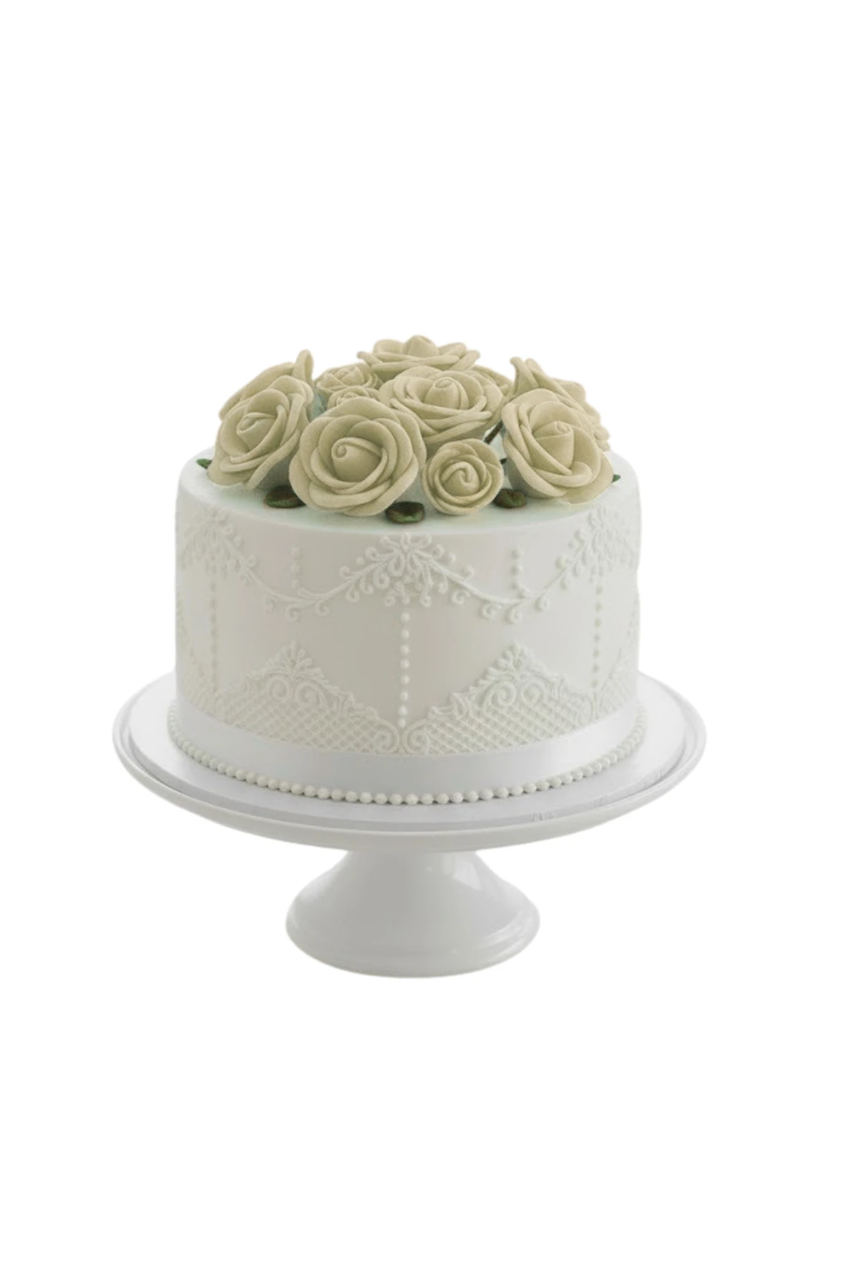 Pasta Üstü Gül Süs Seti - Krem