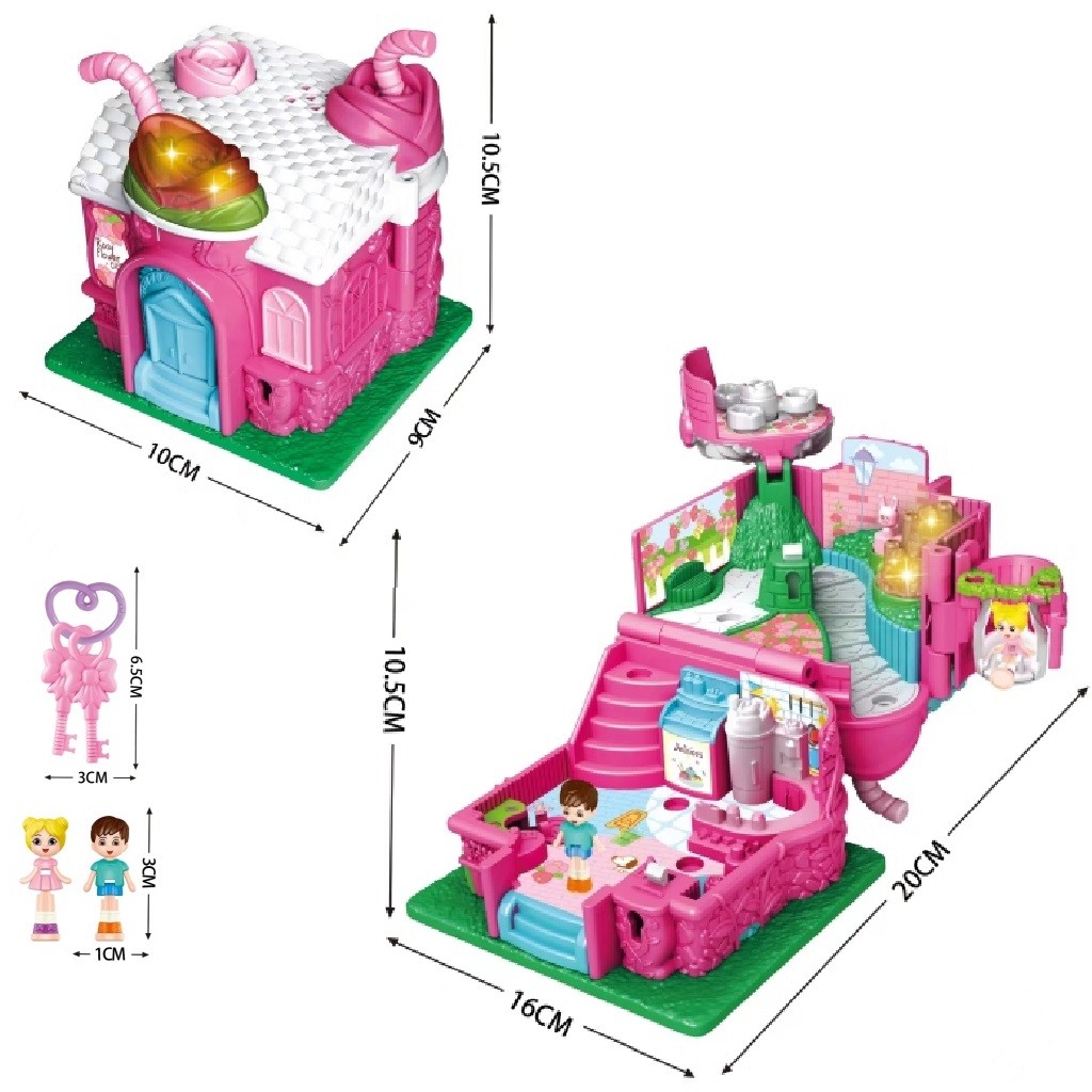 Işıklı Aksesuarlı Açılıp Katlanabilir Ev Serisi Rosy Flower Cafe