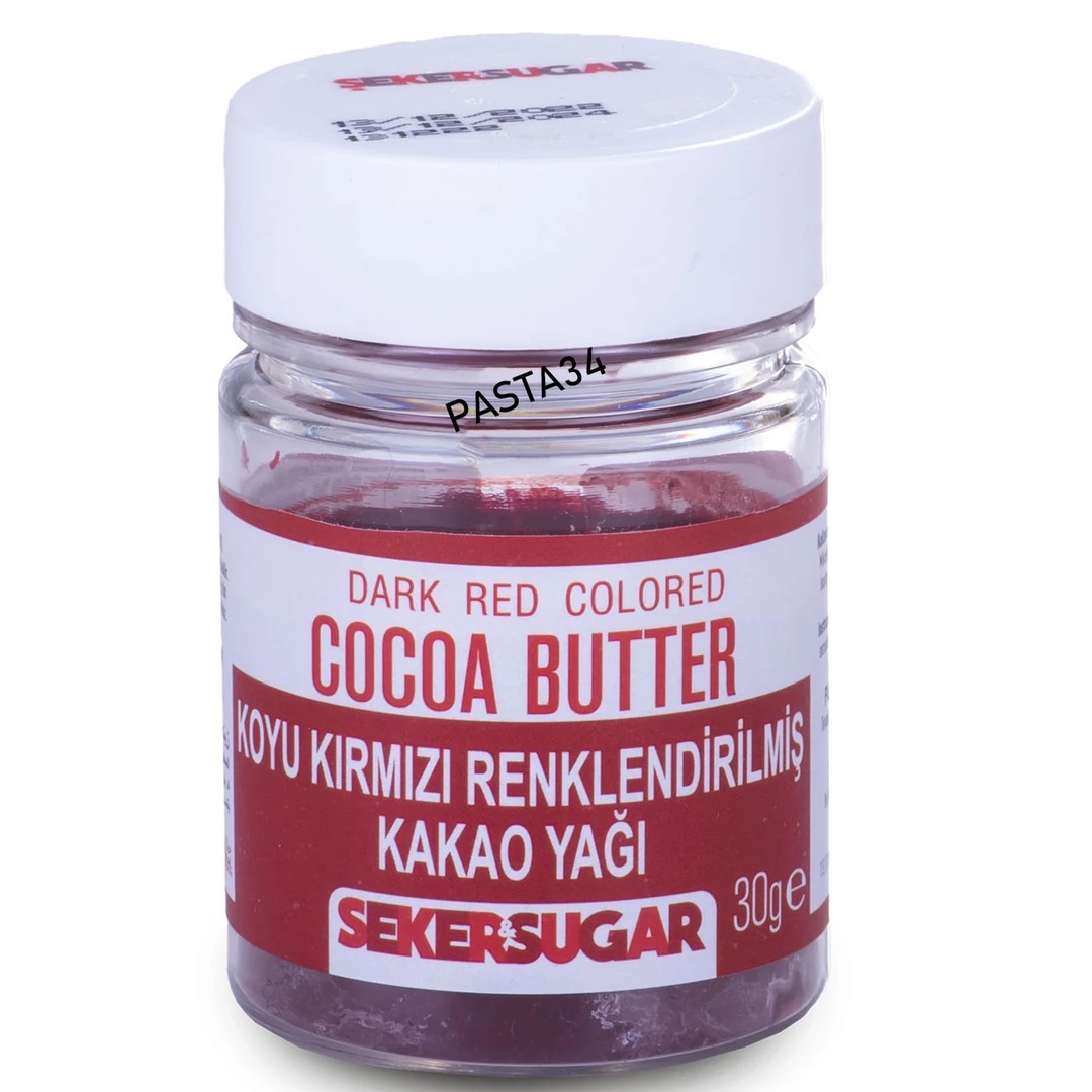 Şeker & Sugar Renklendirilmiş Kakao Yağı 30 Gr - Koyu Kırmızı