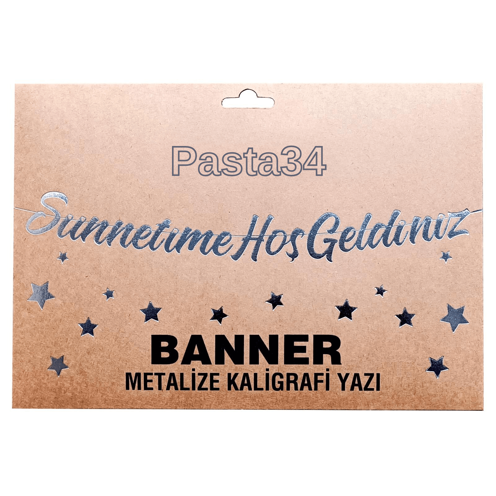 Sünnetime Hoşgeldiniz Kaligrafi Banner Yazı - Gümüş