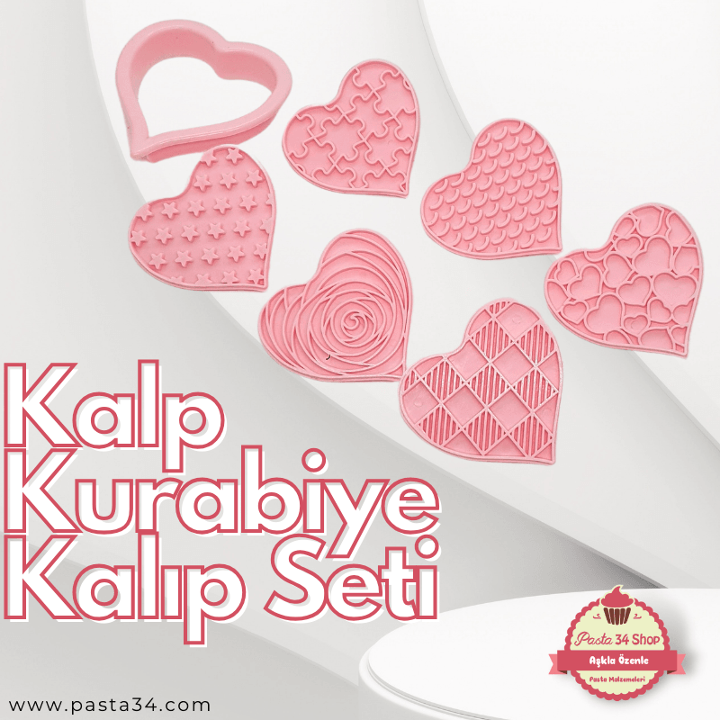 Kalp Kurabiye Kalıp 6'lı Set