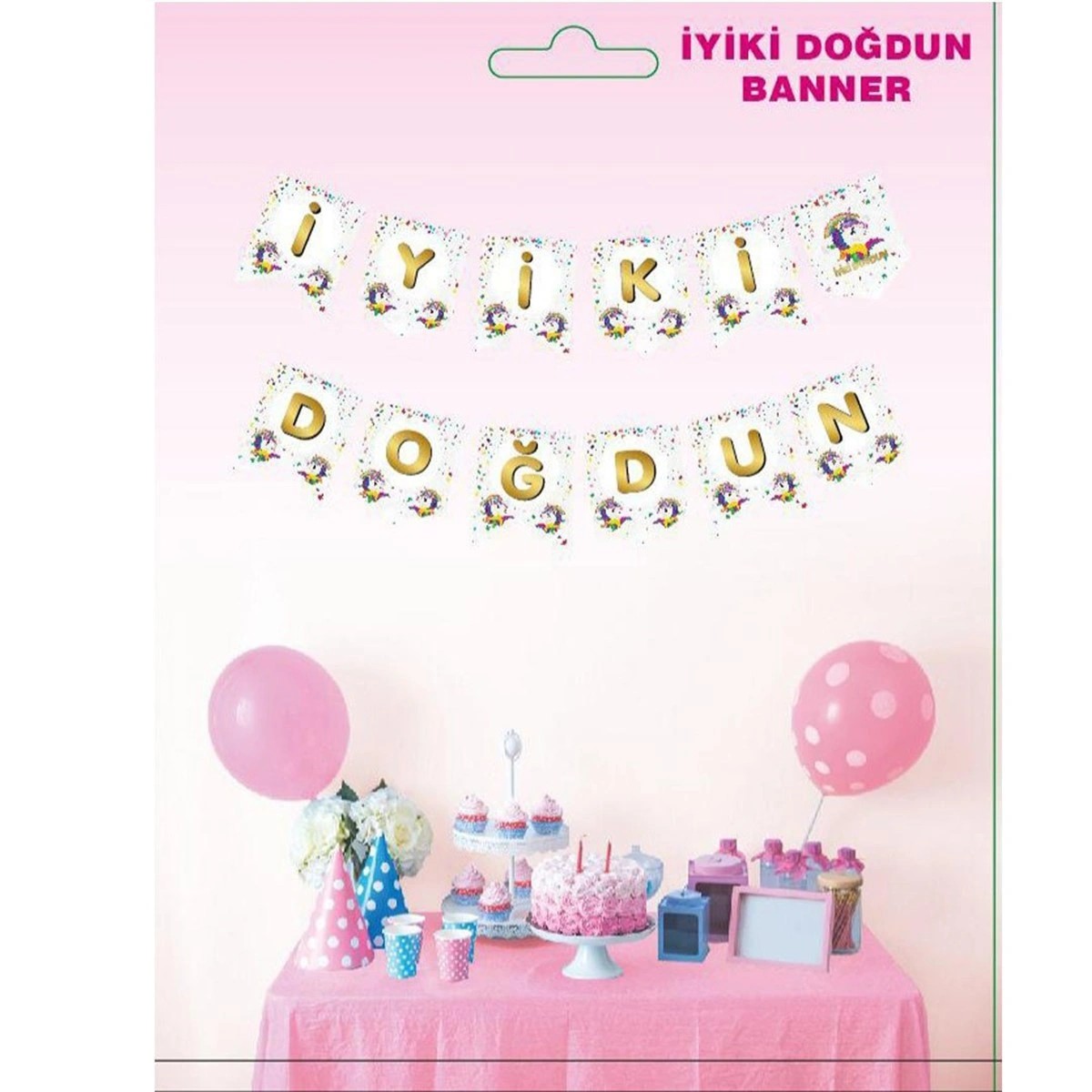 Banner Yazı İyi ki Doğdun Unicorn
