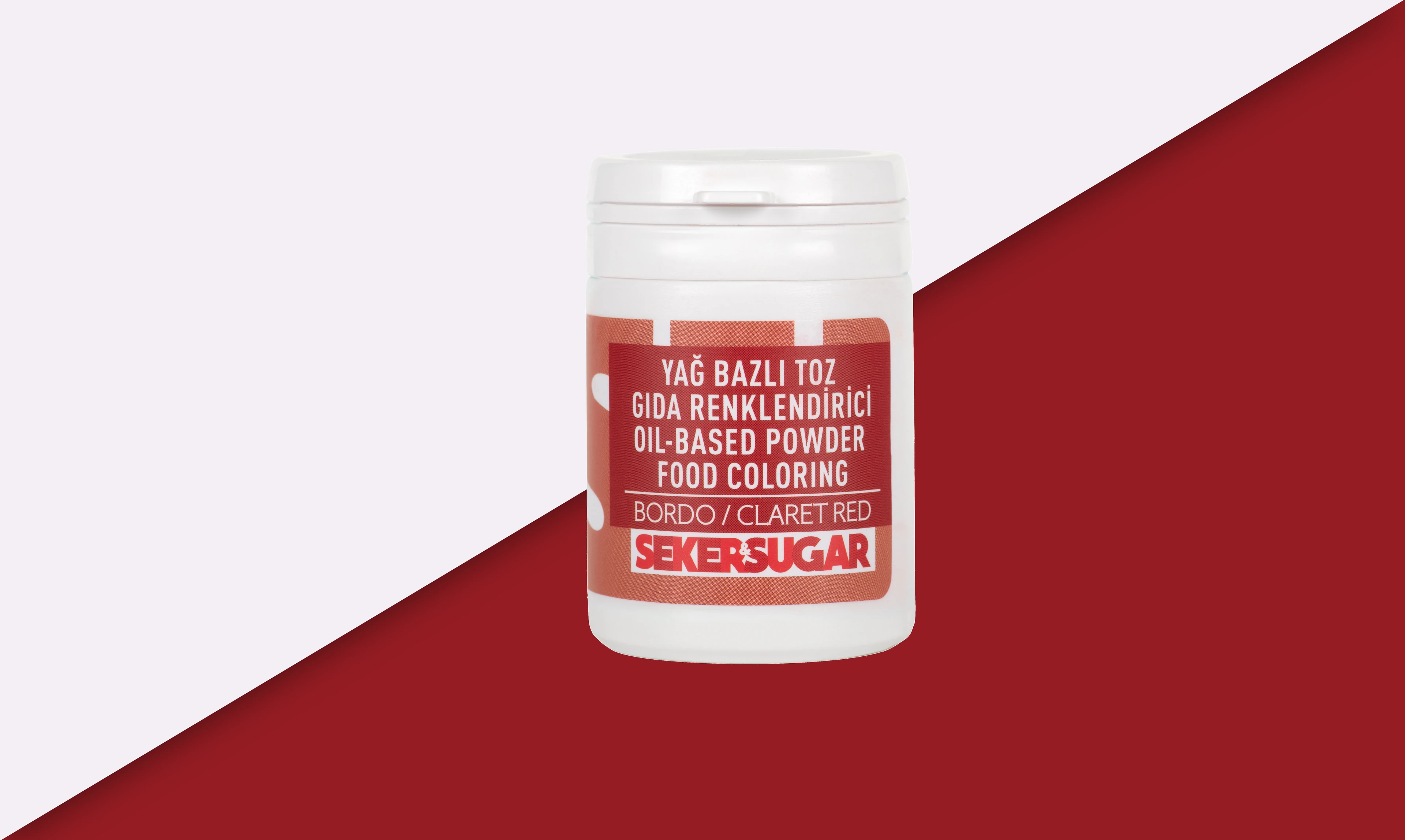 Şeker & Sugar Yağ Bazlı Toz Gıda Boyası 25 Gr - Bordo