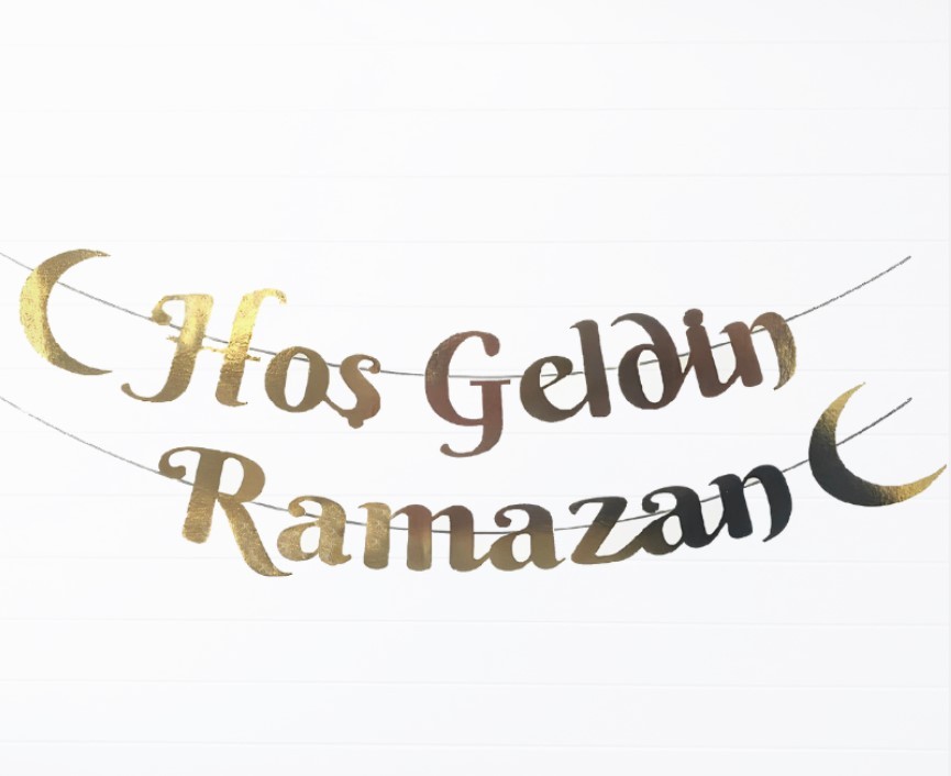 Hoşgeldin Ramazan Hilalli Kaligrafi Banner Yazı
