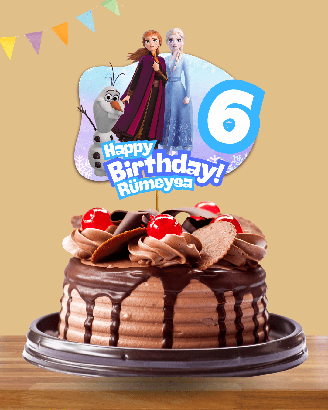 Frozen Kişiye Özel Pasta Üstü Süs Topper No:1