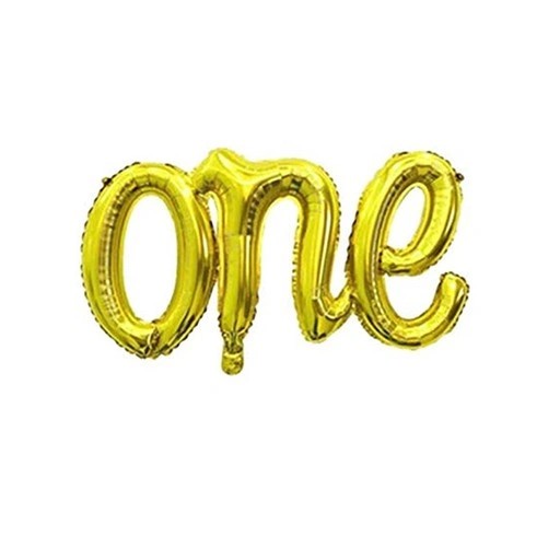 Figür Folyo Balon 100 cm One Yazısı Gold