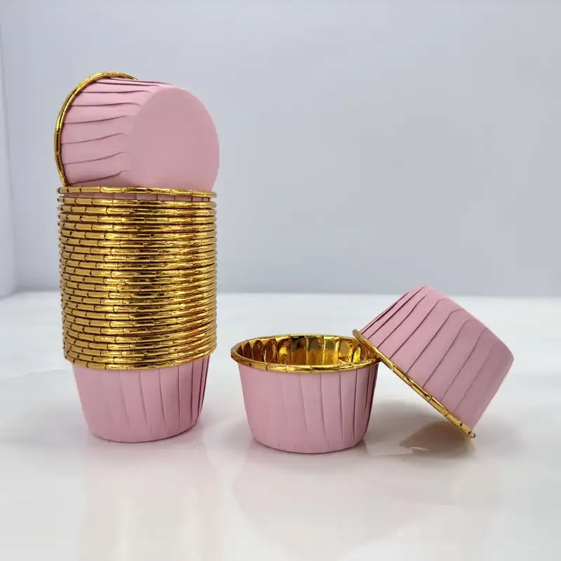 Metalik Cupcake Kapsül 50x39 50'li - Pembe