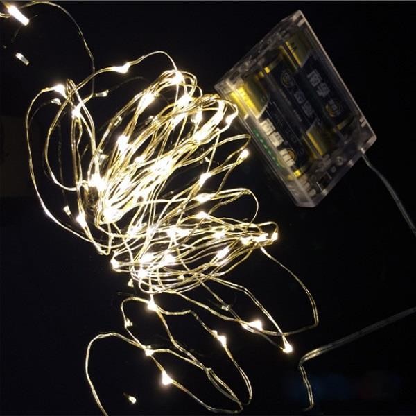 3 PİLLİ 10 MT FONKSİYONLU GÜN IŞIĞI PERİ TEL 100 LED