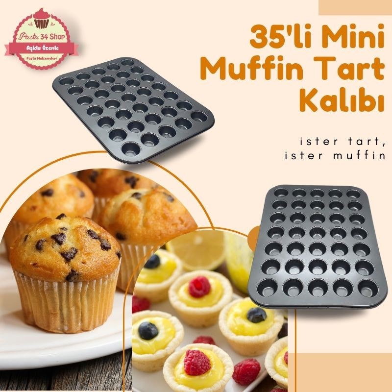 35'li Mini Muffin Tart Kalıbı