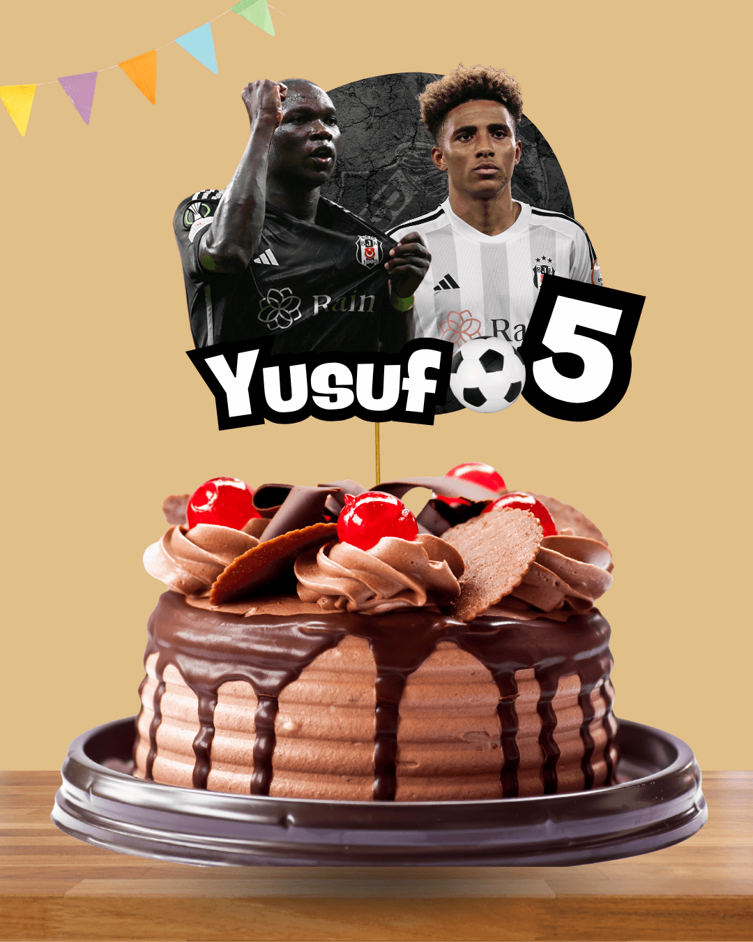 Beşiktaş Kişiye Özel Pasta Üstü Süs Topper No 1