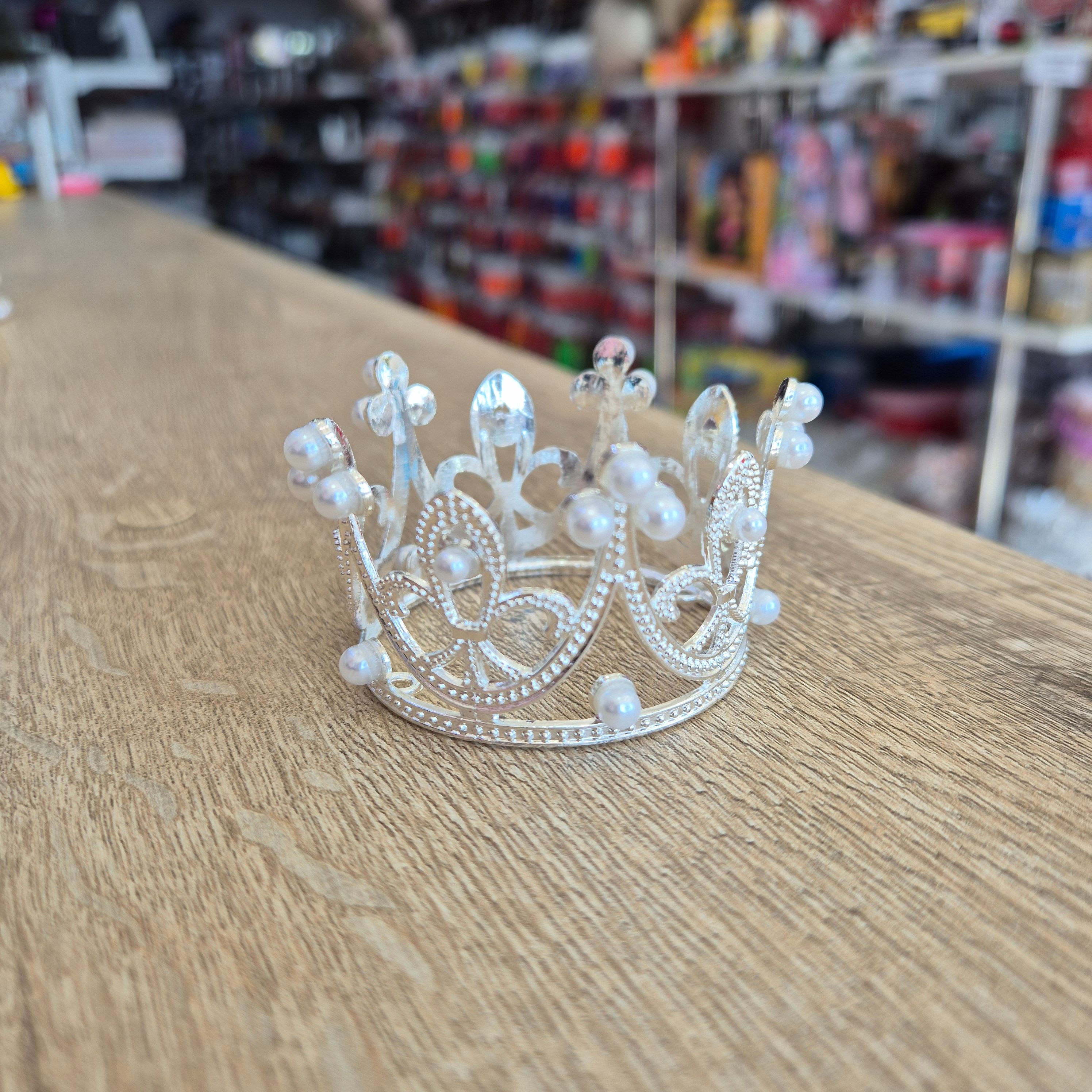 Metal Taç Küçük 5x3.8 Cm  - Gümüş