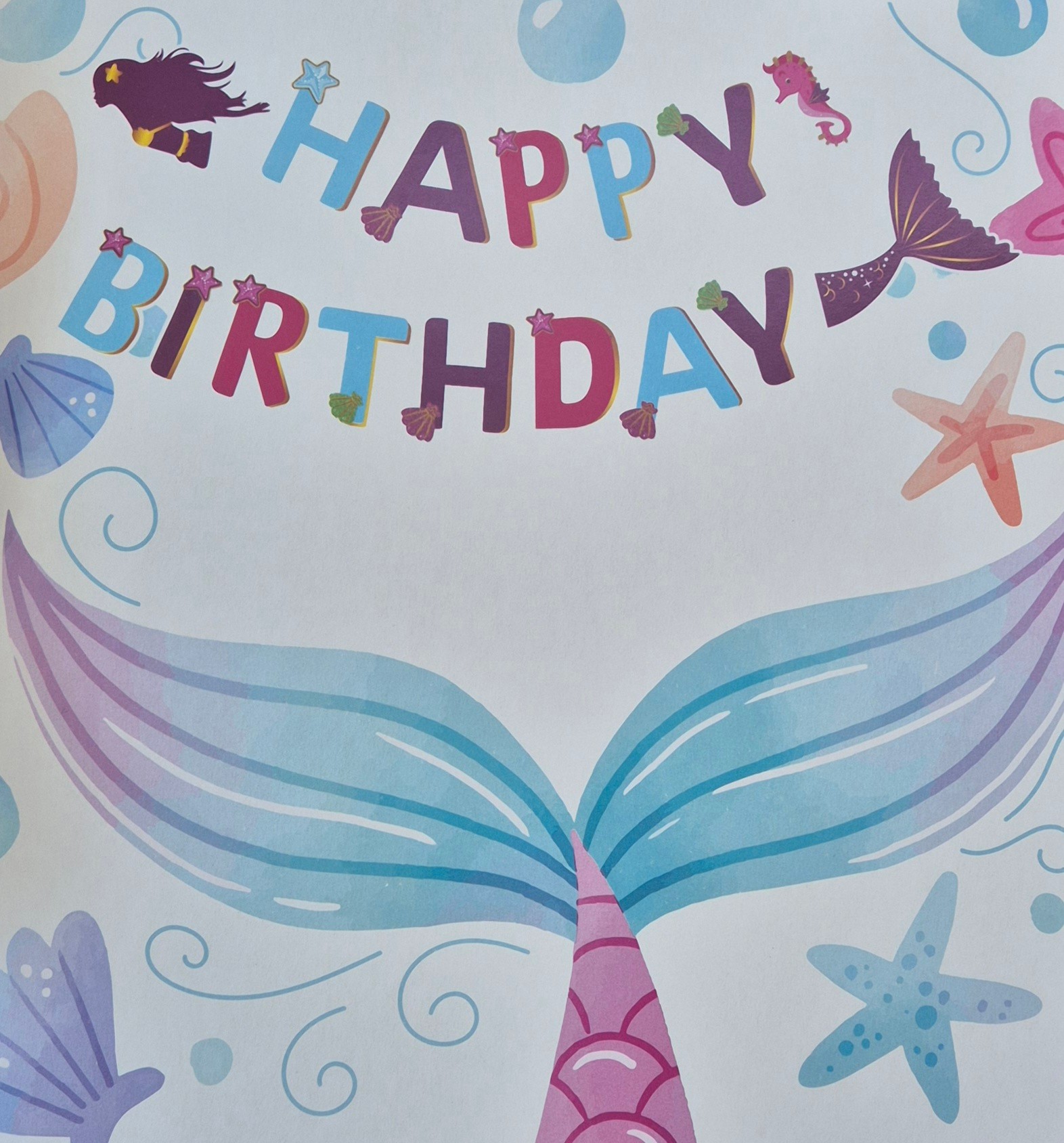 Deniz Kızı 3D Happy Birthday Banner Yazı 