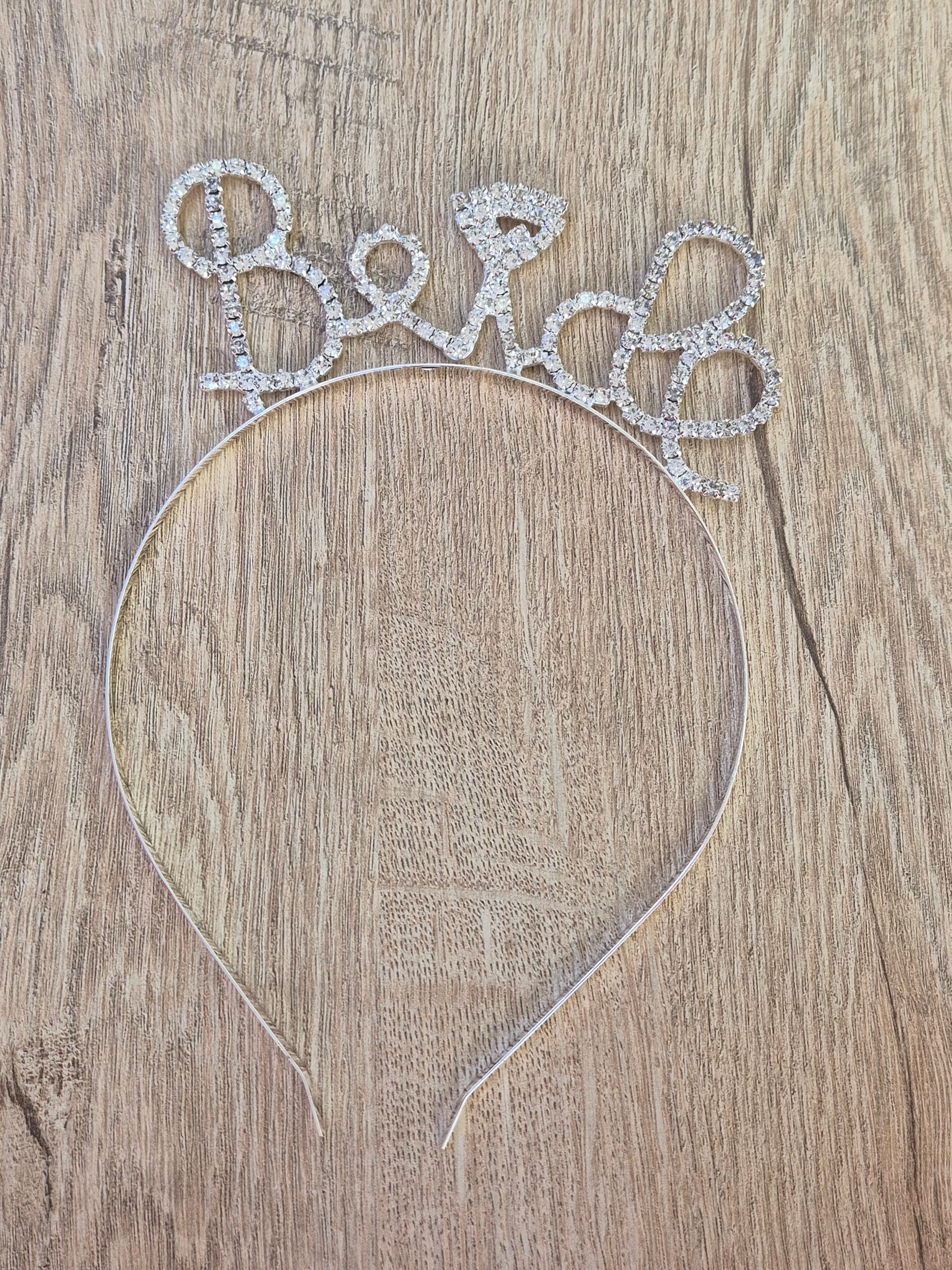 Taşlı Bride Taç - Gümüş