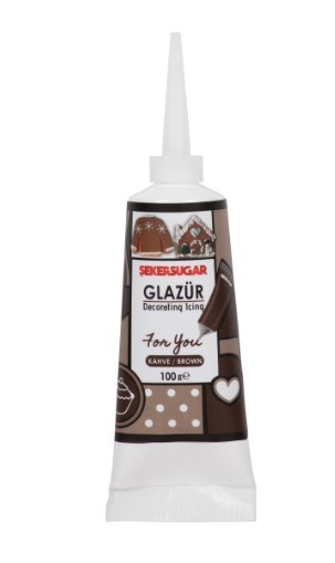 Şeker & Sugar Glazür Tüp 100 Gr - Kahverengi