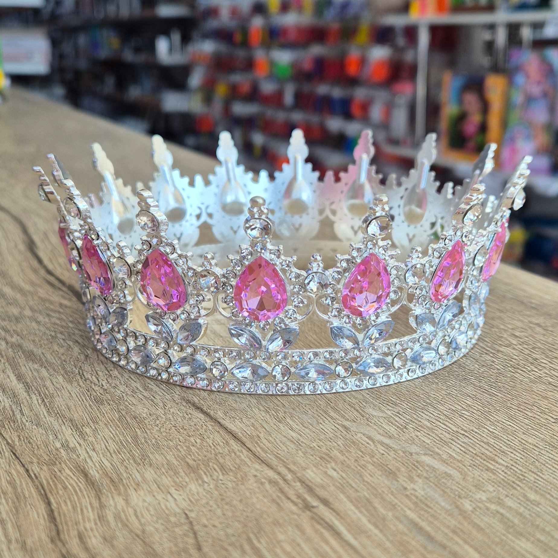 Metal Taç Büyük 12,5 cm  - Pembe