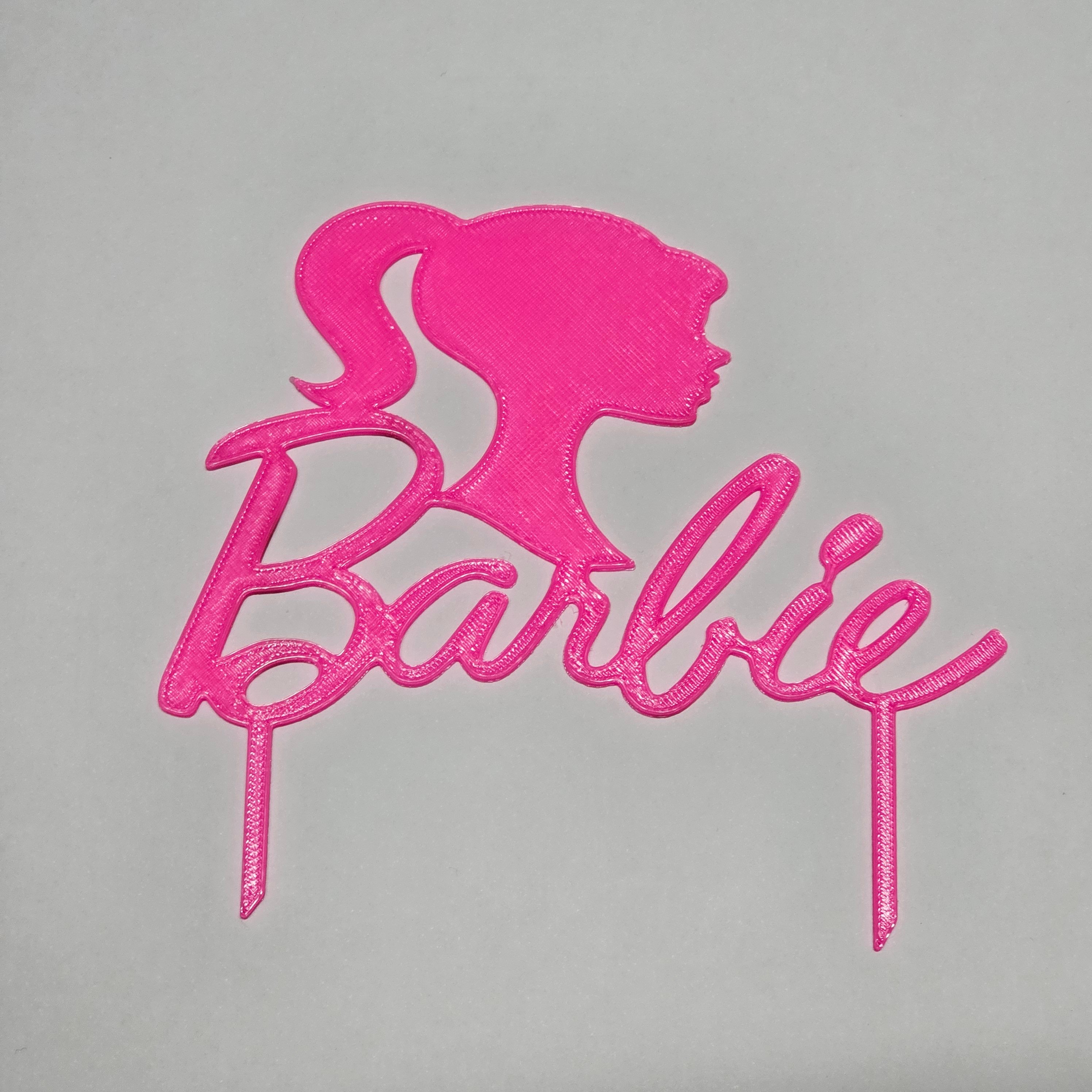 Pasta Üstü Topper Süs Figürlü Barbie - Neon Pembe