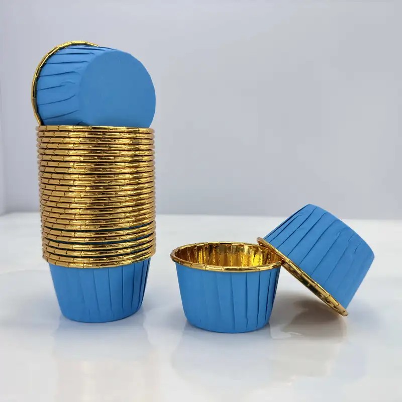 Metalik Cupcake Kapsül 50x39 50'li - Mavi