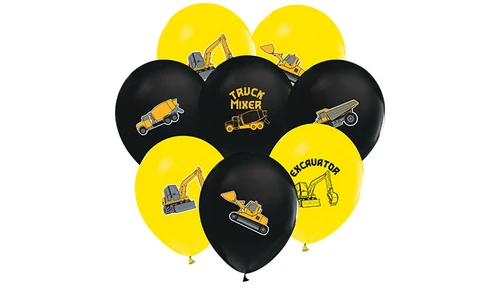 Pastel Büyük Balon İnşaat 5'li