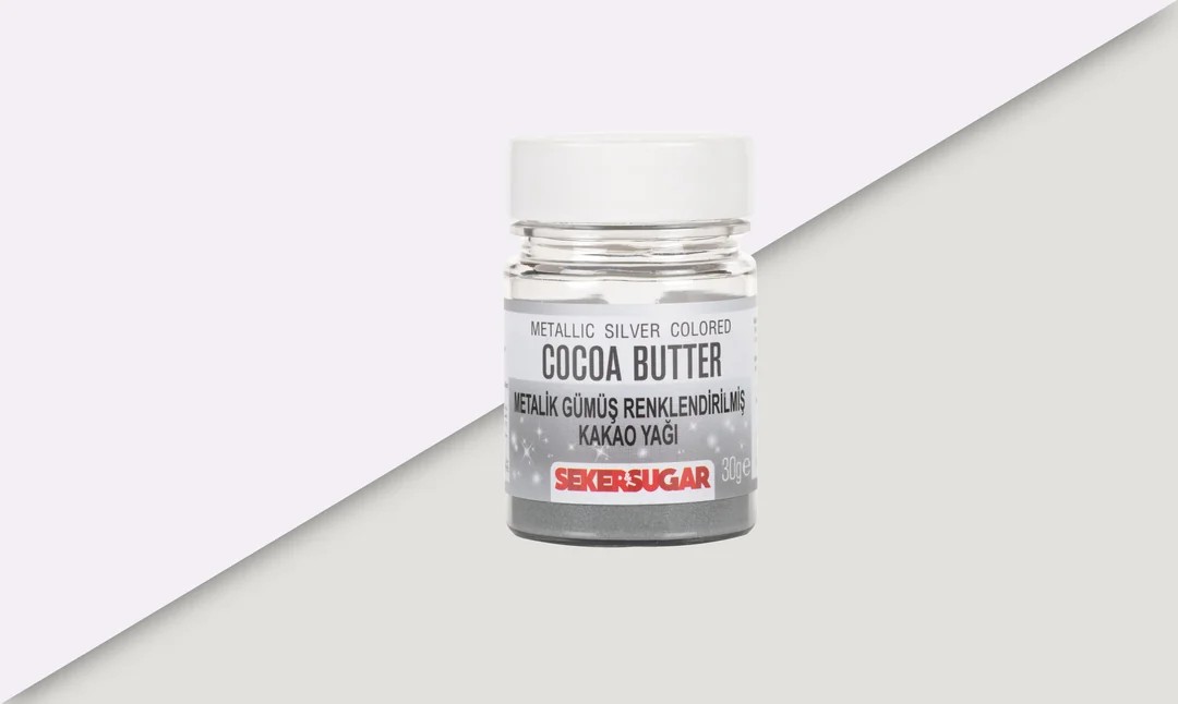 Şeker & Sugar Renklendirilmiş Kakao Yağı 30 Gr - Metalik Gümüş
