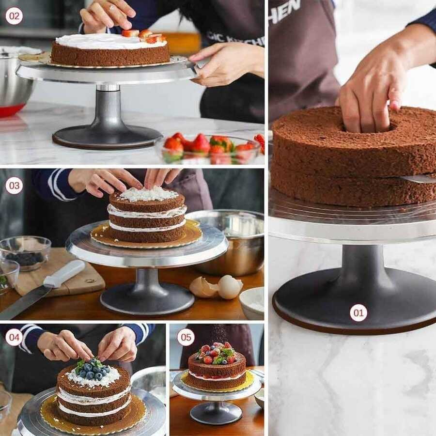 Metal Dönen Pasta Sıvama Standı