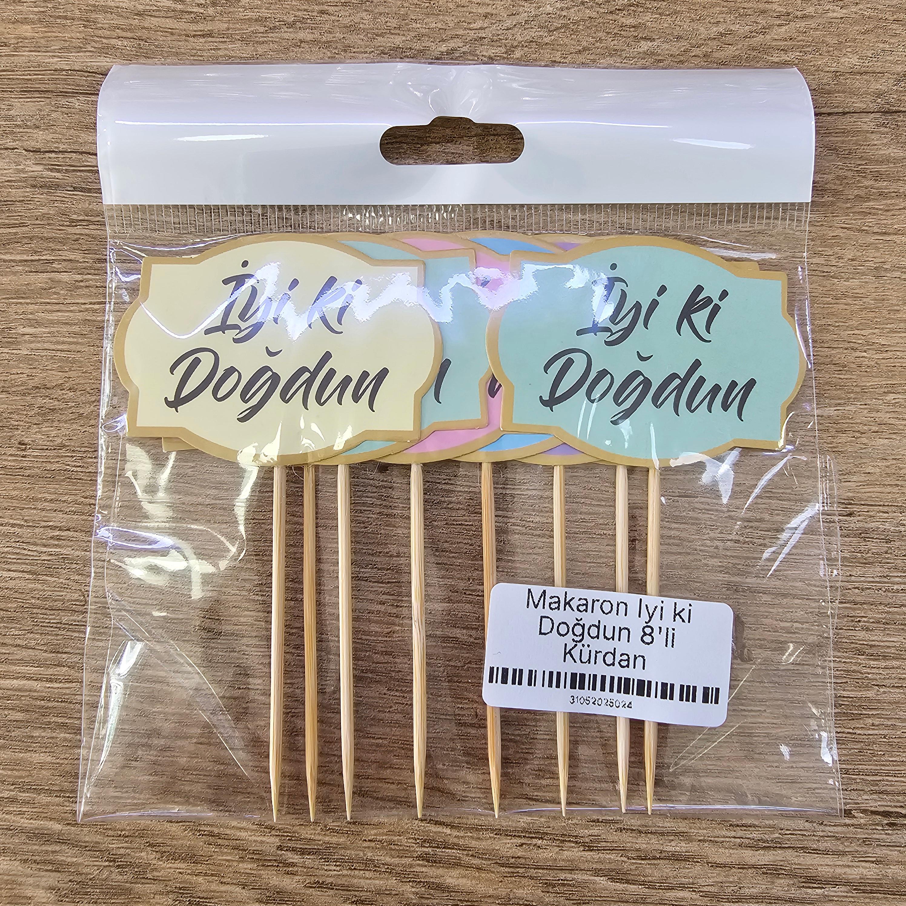 Makaron İyi ki Doğdun 8'li Kürdan
