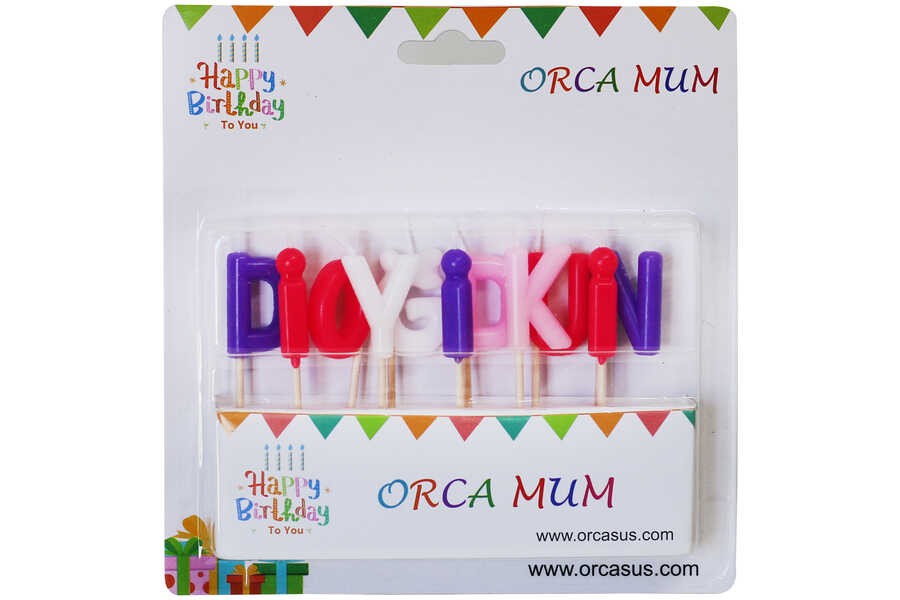 İyi ki Doğdun Harf Mum Mor Pembe Beyaz