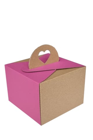 Pasta Kutusu Pembe Kraft 15x15x11 Cm