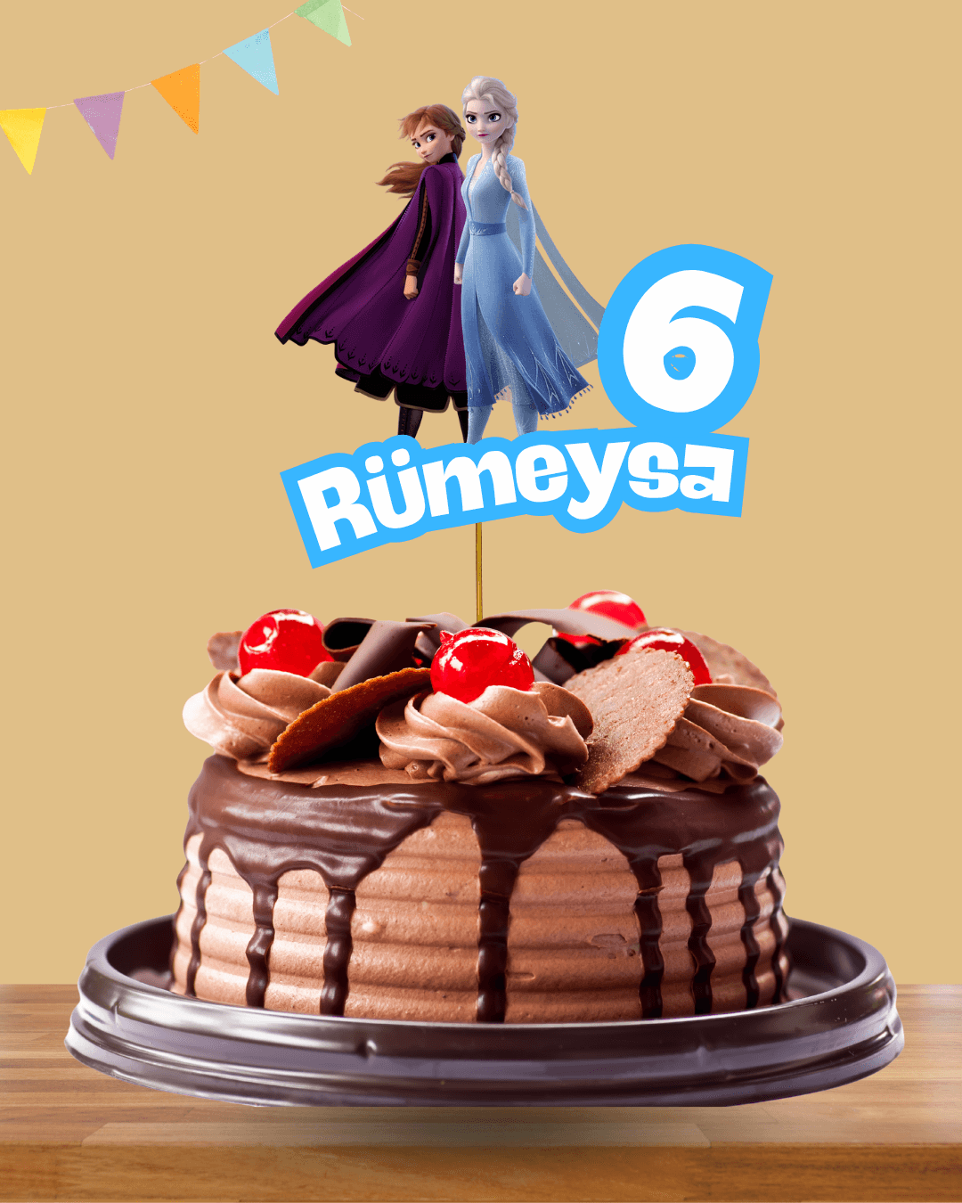 Frozen Kişiye Özel Pasta Üstü Süs Topper No:2