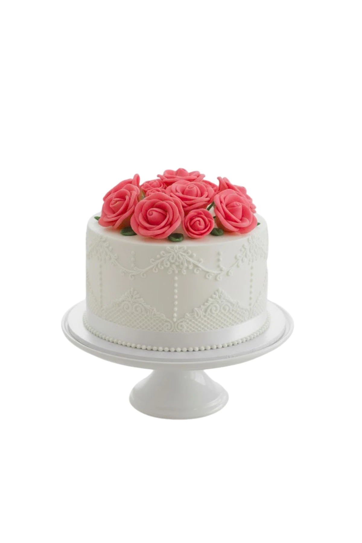 Pasta Üstü Gül Süs Seti - Kırmızı