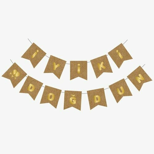 Banner İyi ki Doğdun Kraft Gold