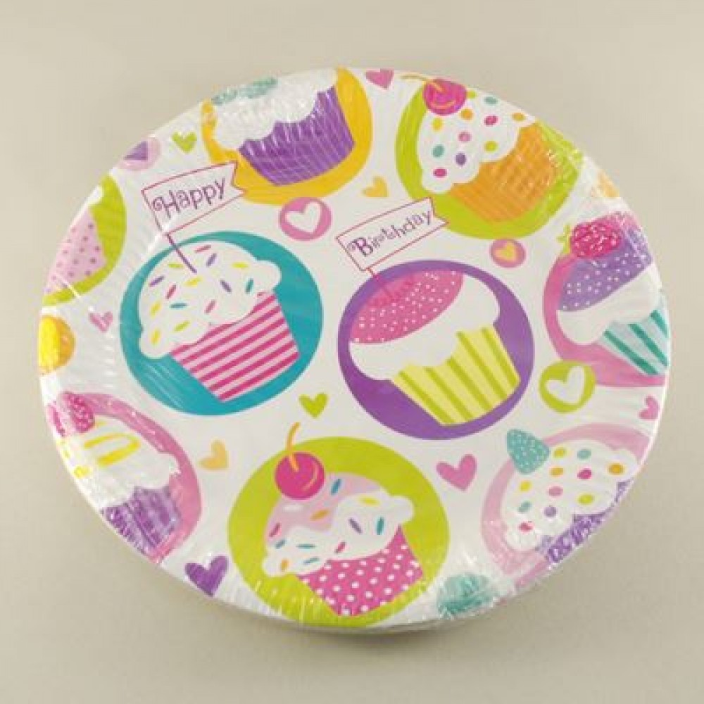 Cupcake Desen Tabak 8'li 23 Cm