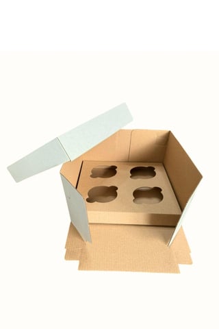 4'lü Cupcake Kutusu Beyaz