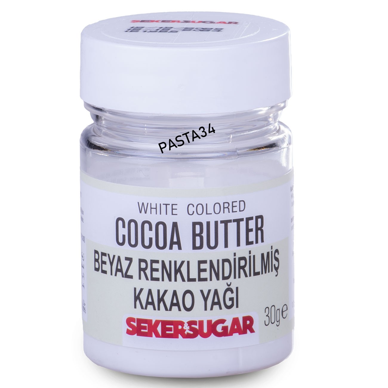 Şeker & Sugar Renklendirilmiş Kakao Yağı 30 Gr - Beyaz