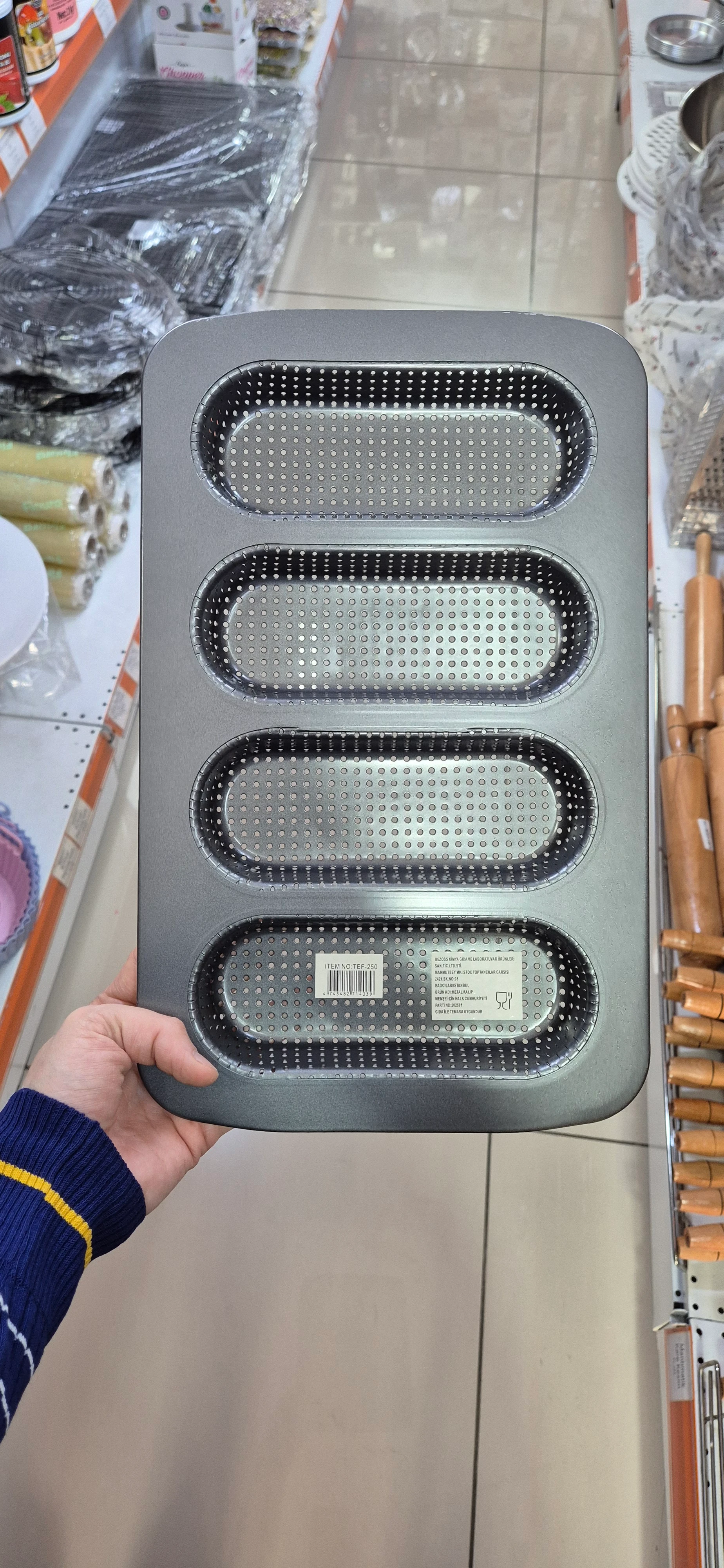 4'lü Delikli Baton Tepsi - Sandviç Ekmeği Kalıbı